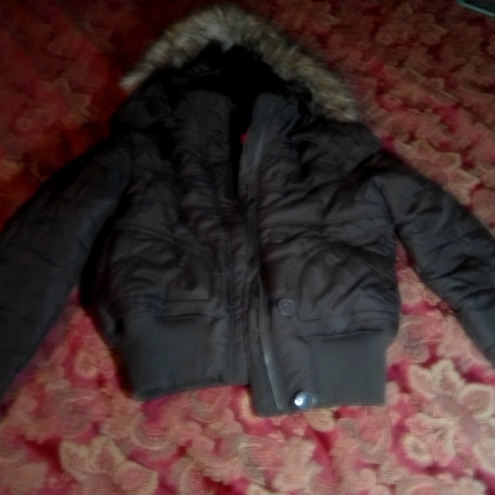 Personal Identity Women's Small Brown Hooded Jacket